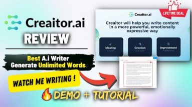 Creaitor Ai Review, Demo + Tutorial | Better Ai Writer than Jasper with Unlimited Words Generation